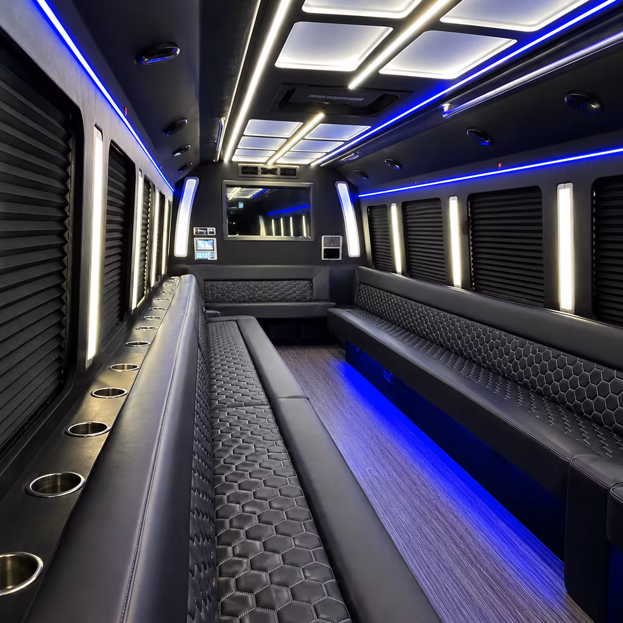 hanford party bus rental interior