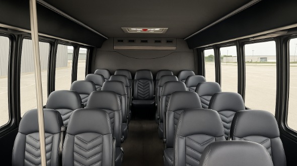 Interior of Charter Bus Company Hanford's 15 Passenger Minibus in Hanford