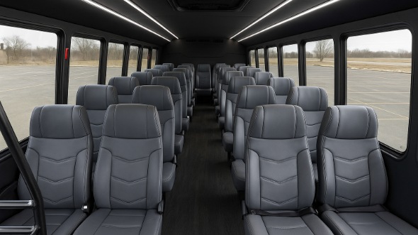Interior of Charter Bus Company Hanford's 18 Passenger Minibus in Hanford