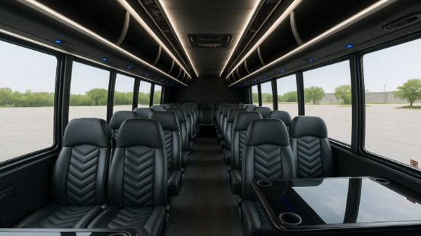 Interior of Charter Bus Company Hanford's 25 Passenger Mini bus in Hanford
