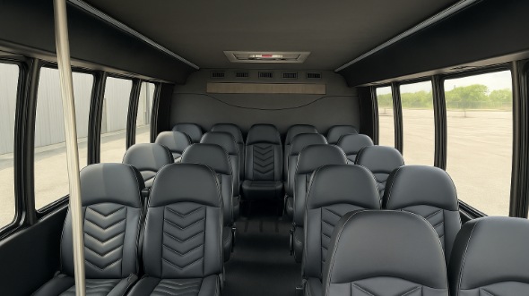Interior of Charter Bus Company Hanford's 30 Passenger Minibus in Hanford