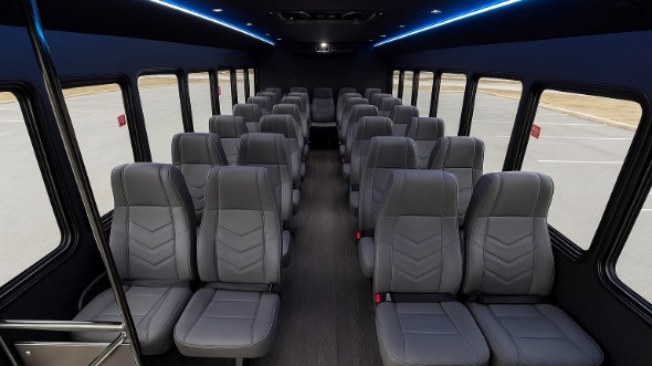 Interior of Charter Bus Company Hanford's 35 Passenger Minibus in Hanford