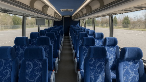 Interior of Charter Bus Company Merced's 50 Passenger Charter Bus in Merced