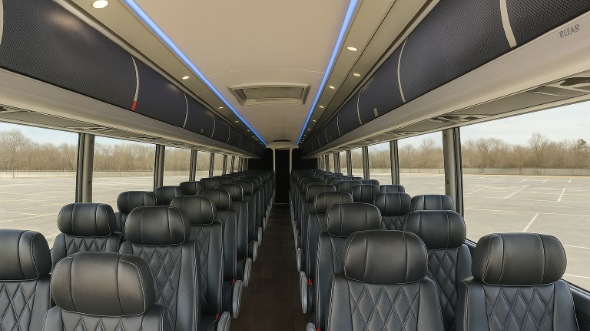 Interior of Charter Bus Company Hanford's 54 Passenger Charter Bus in Hanford