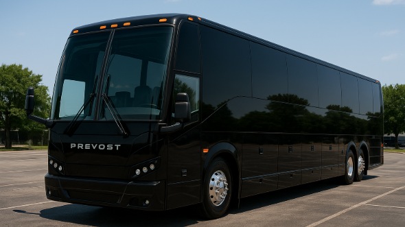 Exterior of Charter Bus Company Bakersfield's 55 Passenger Charter Bus in Bakersfield