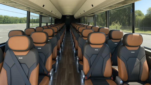 hanford 50 passenger charter bus inside