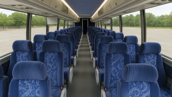 hanford 55 passenger charter bus inside