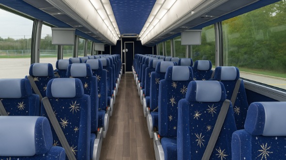 hanford 56 passenger charter bus inside